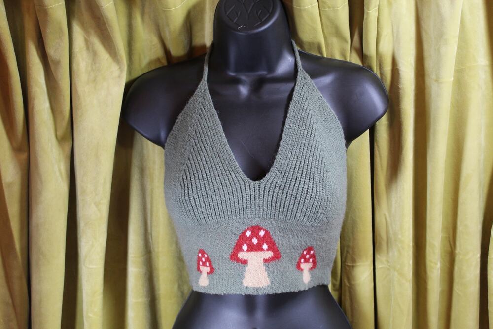 Mushroom Halter top Small by ROMWE